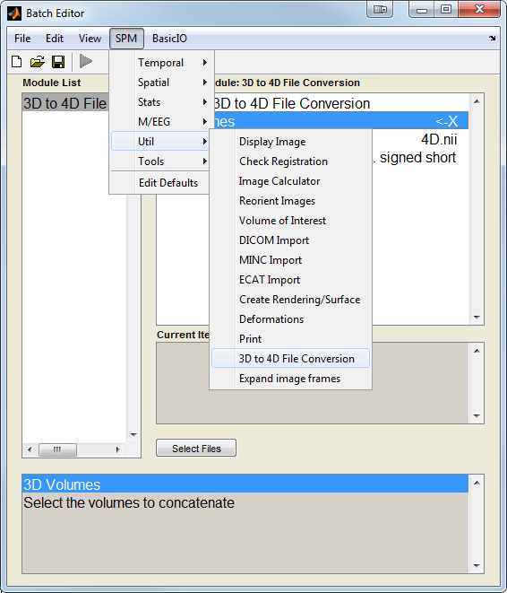 SPM's 3d to 4d NIFTI conversion tool