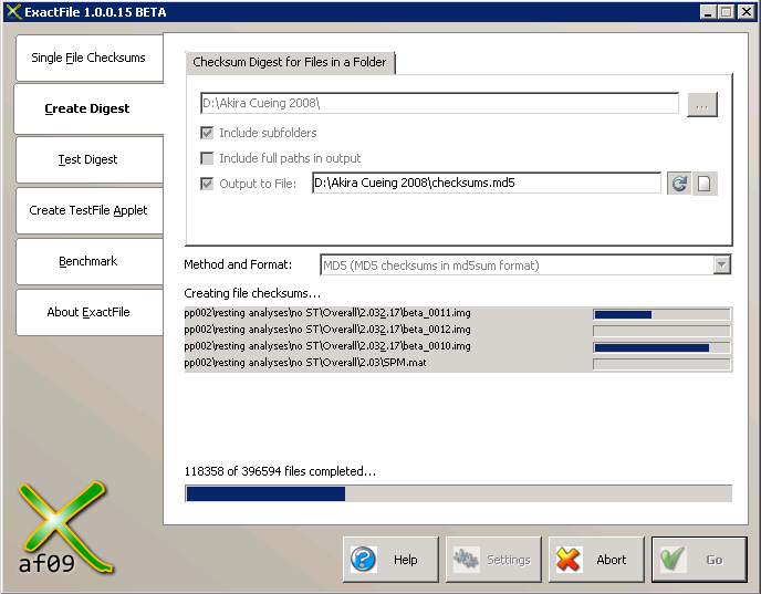 Exactfile in action